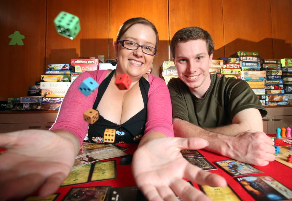 ROLL OF THE DICE: Bendigo Gaming Group organiser Steph Willis and founder Ralph Shipard. Picture: GLENN DANIELS