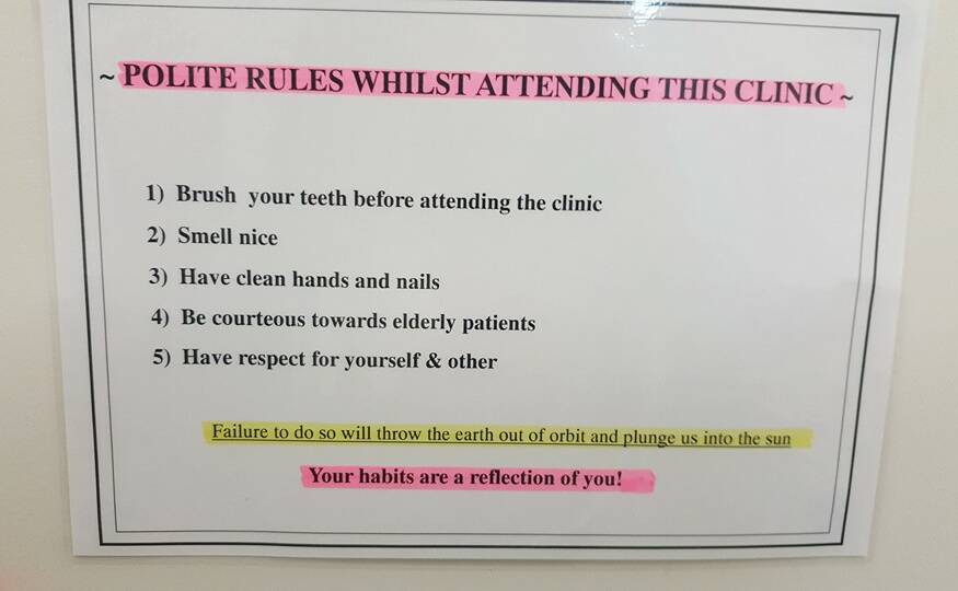 CONTROVERSY: A sign posted at a Tristar clinic sparked controversy among social media users. Tristar Medical Group told the Bendigo Advertiser it had been removed. 