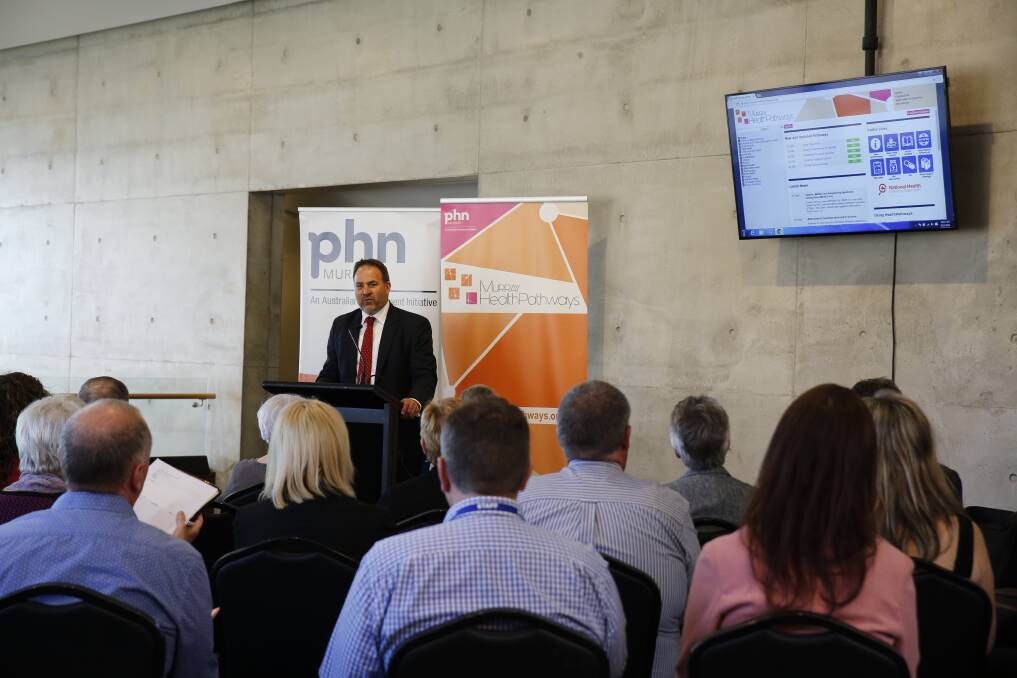 LAUNCH: Murray PHN chief executive officer Matt Jones at the launch of Murray HealthPathways, a new online tool for GPs and health professionals.
