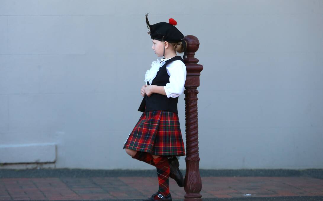 Penny McColl, 5, at the 2018 Maryborough Highland Gathering. Picture: GLENN DANIELS