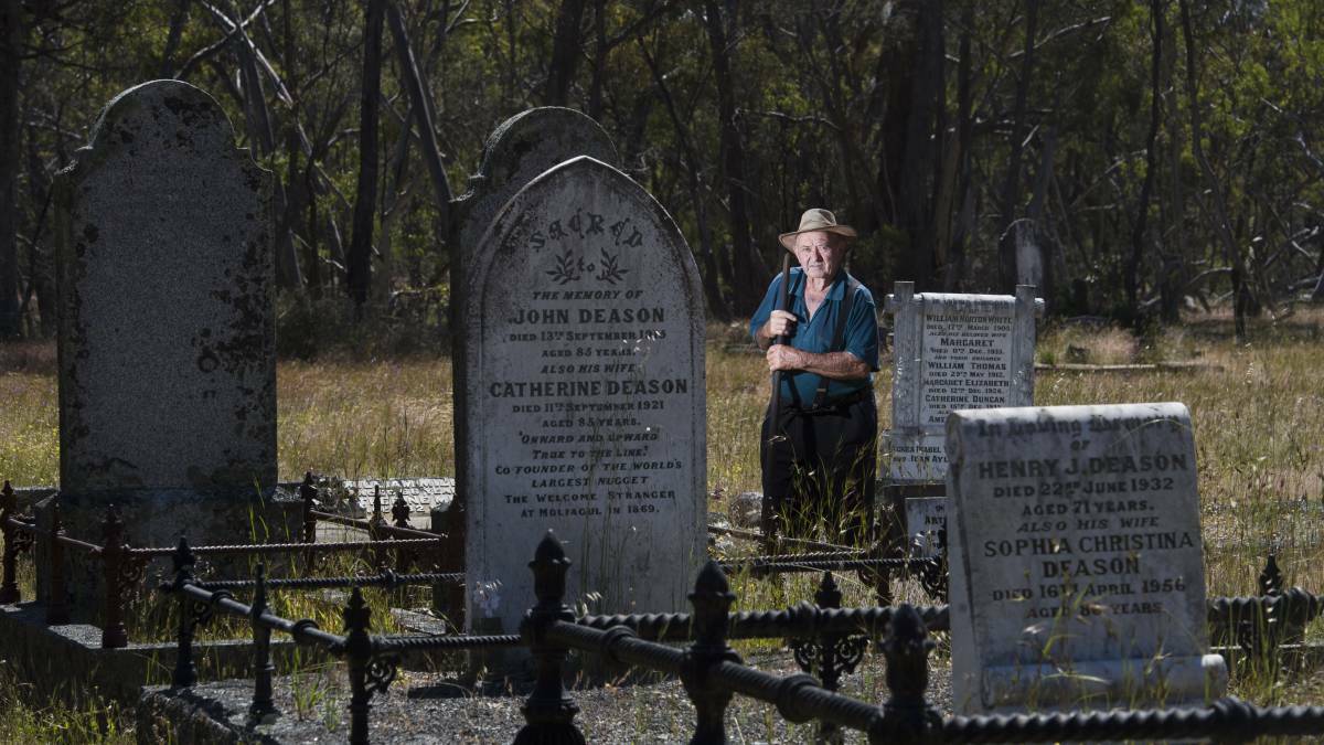 We met grave digger John Shay at the Moliagul cemetery a year ago. Click on this image for more about his story. Picture: DARREN HOWE