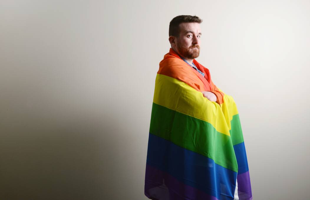 BENDIGO SAYS YES: VACountry program coordinator Harry McAnulty urges people to show their support for LGBTI community members. Picture: DARREN HOWE