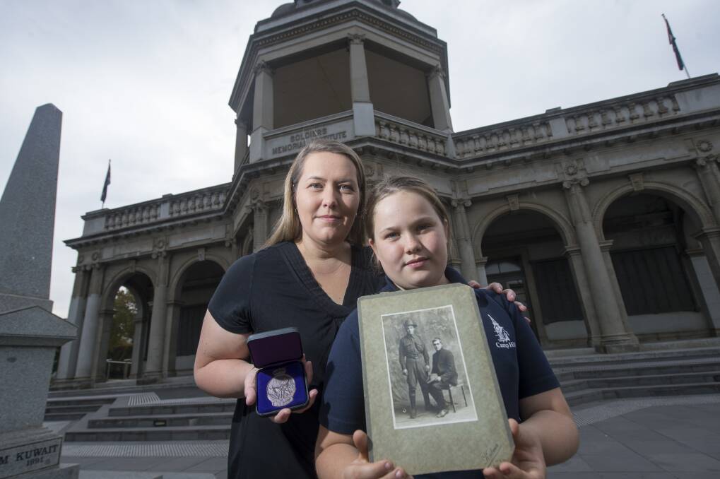PROUD HISTORY: Nicole Richter and her daughter Lily, 9, will walk in memory of Alfred Manning during the Field of Remembrance procession on Sunday. Picture: DARREN HOWE