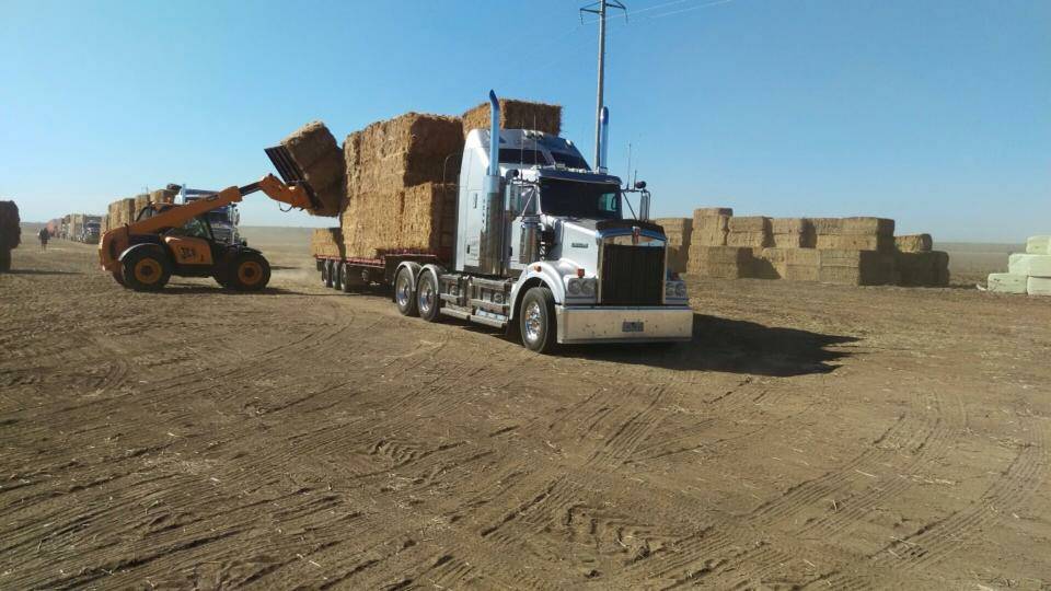 Hendy Transport's social media photos of their involvement in the Burrumbuttock Hay Run, supplied with permission from Troy Hendy.