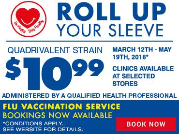 The Chemist Warehouse promotion for flu vaccination services.