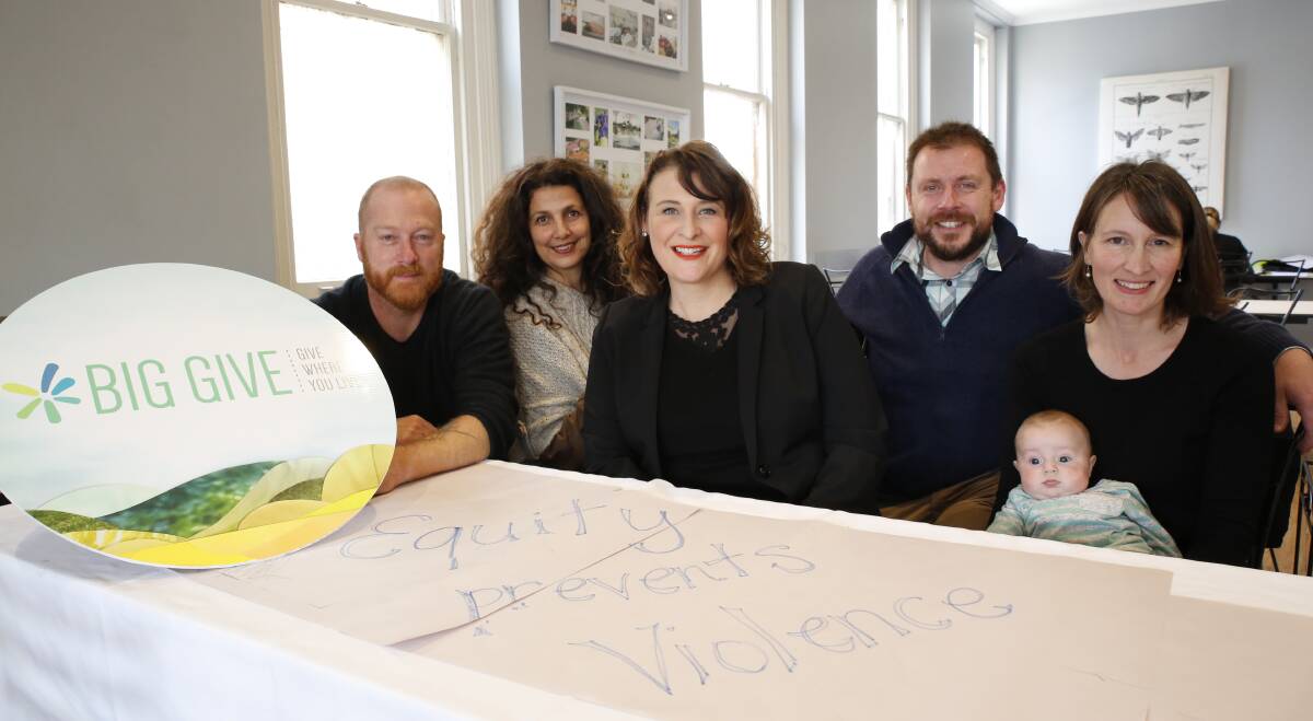 GENDER EQUITY: Jeremy Forbes, Rose Vincent, Makenna Bryon, Hugh Martin and Michelle Barton are raising funds for Equity Prevents Violence. Picture: EMMA D'AGOSTINO