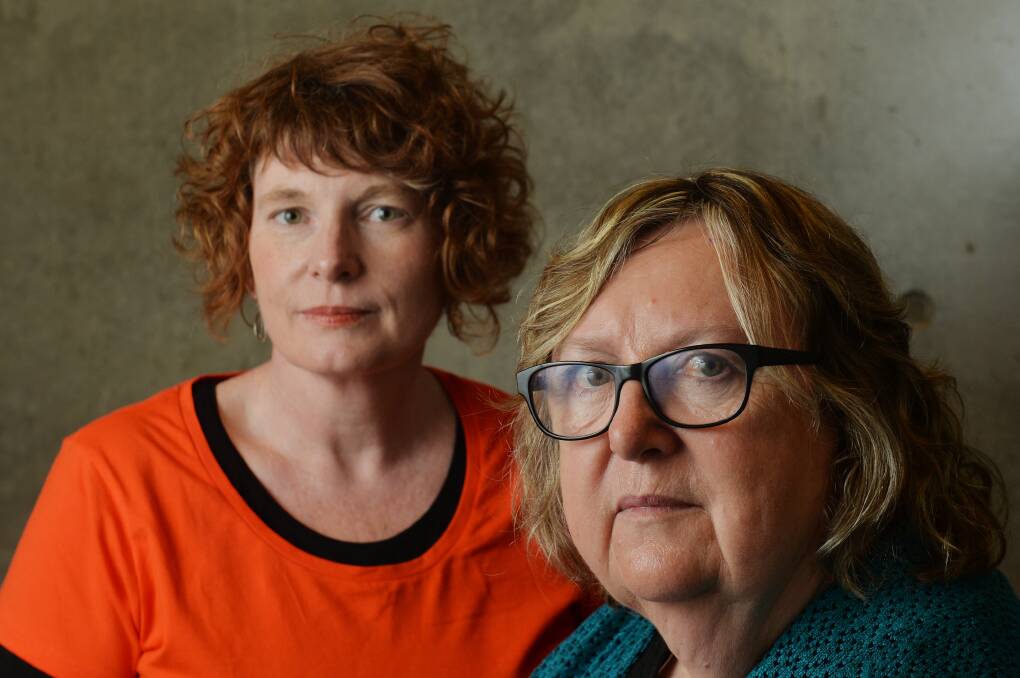 Robin Trainor, of the Centre for Non-Violence, and Annie North Women's Refuge chief executive Julie Oberin. Picture: DARREN HOWE