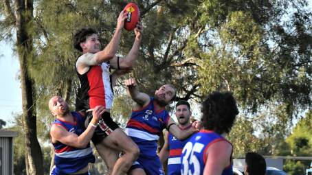 Heathcote's Braden Padmore. The Saints host North Bendigo in the HDFNL's match of the round on Saturday. Picture by Adam Bourke