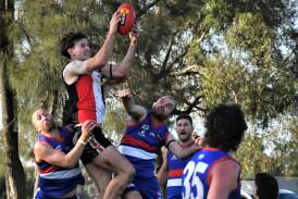 Heathcote's Braden Padmore. The Saints host North Bendigo in the HDFNL's match of the round on Saturday. Picture by Adam Bourke