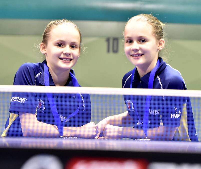 TALENTED TWINS: Hannah and Olivia Green were members of the successful Bendigo team that contested the Victorian Country Table Tennis Championships. 