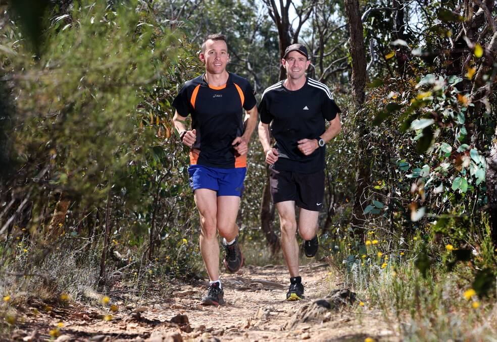 EPIC RUN: Simon Austin and Ross McPhee are putting the final miles in their legs before the 181km Great Southern Endurance Run on November 17-19. Picture: GLENN DANIELS