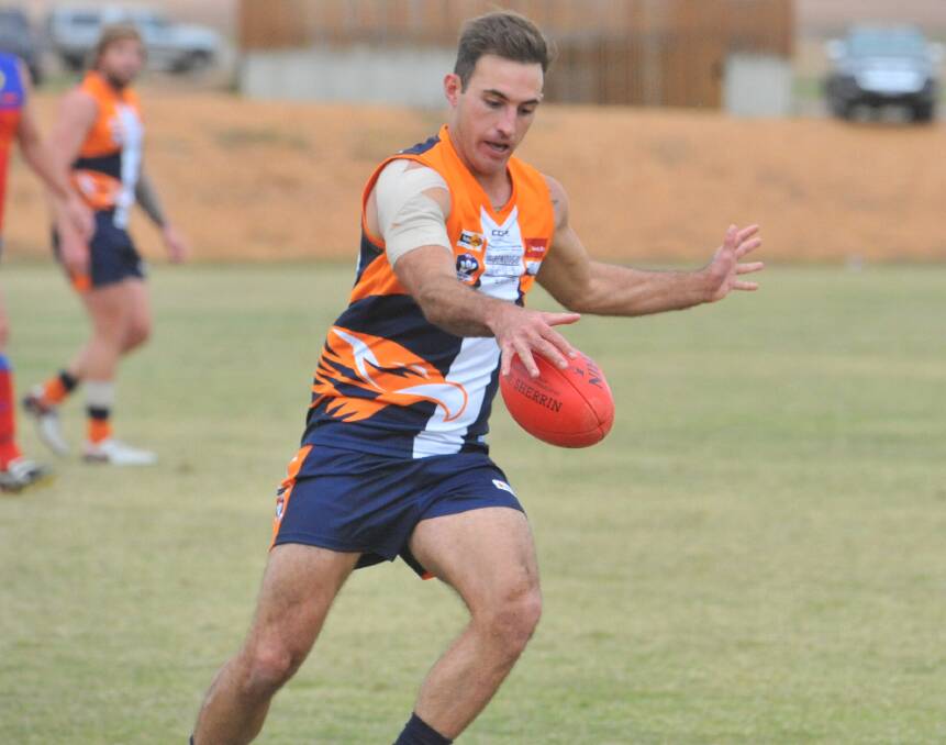 PLAYED WELL: Midfield recruit Matt Roberts was one of the best players for Maiden Gully YCW Eagles against Marong on Saturday. Picture: ADAM BOURKE