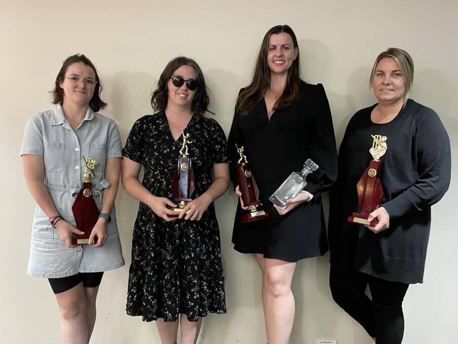 Division two women: Zoe Tucker (California Gully), Katelyn Jackson (Golden Square), Milly Shaw (Maiden Gully Marist) and Jasmine Burzacott (California Gully). Picture by Luke West