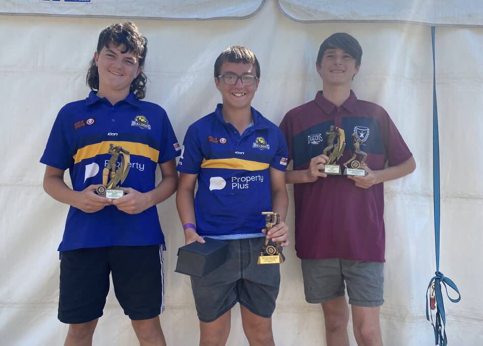 Under-14B age group - William Donnelly, Archer Lethlean and Archie Ross.
