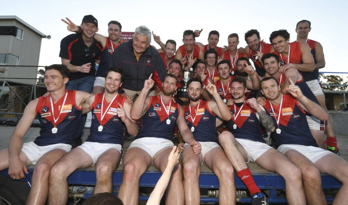 GRAND OLD FLAG: Wycheproof-Narraport avenged last year's grand final loss by winning the 2017 premiership last weekend. Picture: NONI HYETT