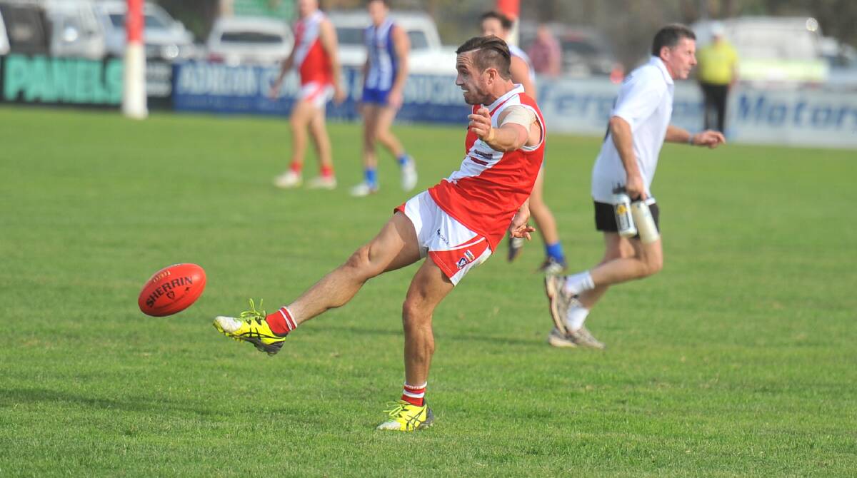 LIVELY: Bridgewater wingman Callum Prest. The Mean Machine are eyeing off their seventh Loddon Valley grand final in a row. Picture: LUKE WEST