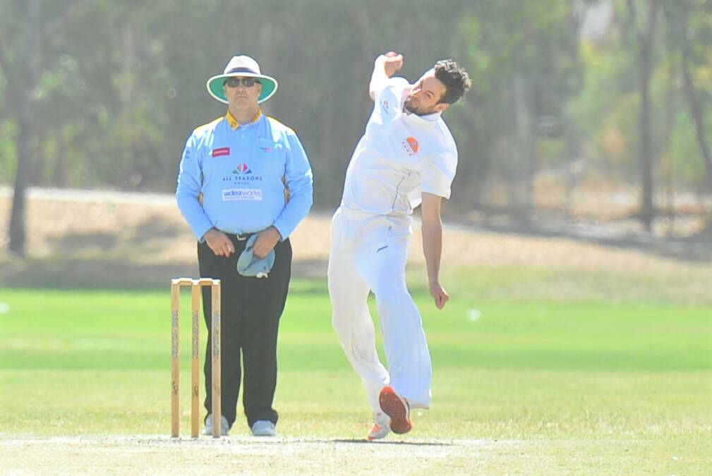 WELL BOWLED: Jacob DeAraugo's figures of 4-15 off 10 overs against Bendigo were his best in a final for Strathdale-Maristians. Pictures: LUKE WEST