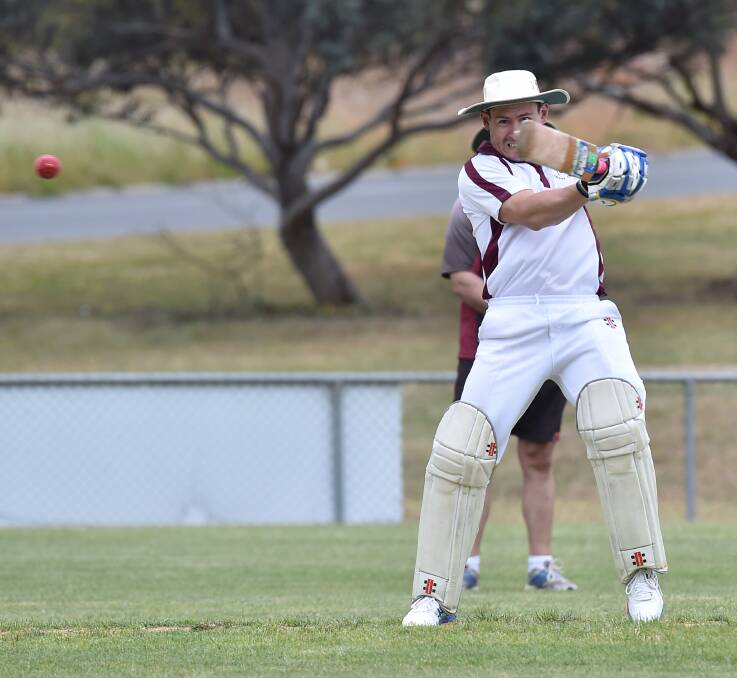 CUT SHOT: West Bendigo's Mitch Holt. The winless Redbacks have a tough assignment this weekend against undefeated Golden Gully at Ken Wust Oval in round five of Emu Valley cricket. Picture: NONI HYETT