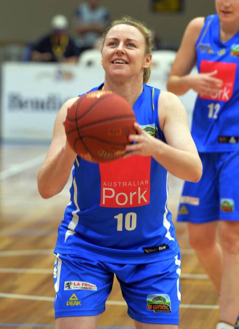Kristi at the foul line in her final game for the Bendigo Spirit.