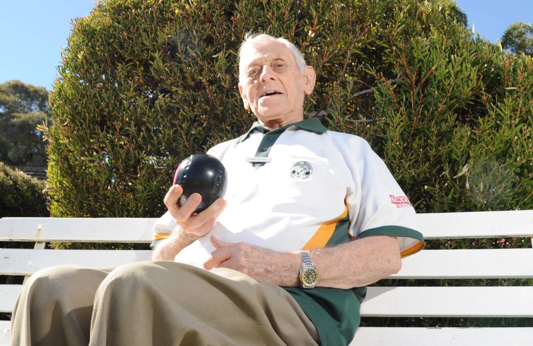 CLUB STALWART: Harry Buckell, 90, is this year celebrating 70-consecutive years as a member of South Bendigo Bowling Club. Picture: NONI HYETT