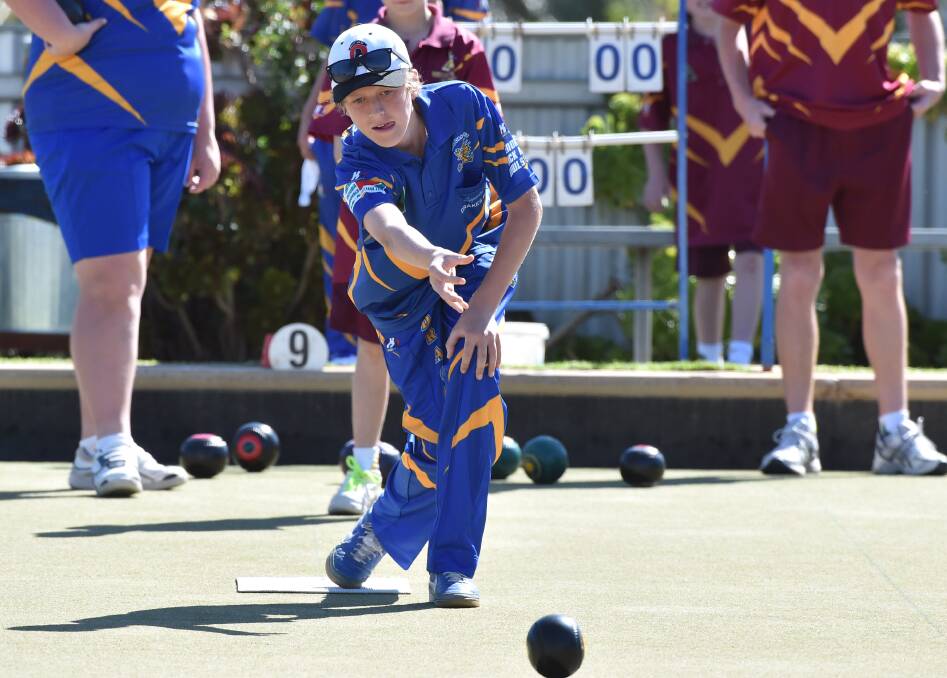 NICE SHOT: Bendigo's Jack Lake bowls against Ballarat in Sunday's under-18 challenge at Eaglehawk. Pictures: GLENN DANIELS