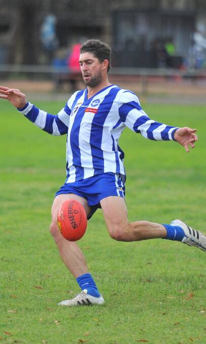 FINE GAME: Tyson Sidebottom was one of Mitiamo's best in Saturday's preliminary final win over Calivil United. The Superoos now meet Bridgewater in the grand final.