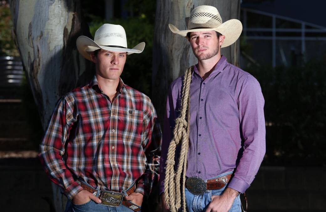 READY TO RUMBLE: Bull riders Michael Smith and Rohan Markham will be among 29 competitors in Bendigo on Saturday night for the Professional Bull Riders Australia Bendigo Invitational. Pictures: GLENN DANIELS