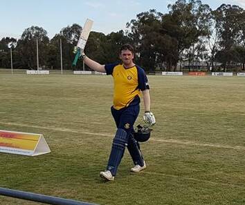 BRILLIANT START: Recruit Kyle Humphrys has belted scores of 115 n.o. and 136 in his first two innings for his new club, Bendigo. The Goers are 2-0 and on top of the BDCA ladder. Picture: BENDIGO FACEBOOK