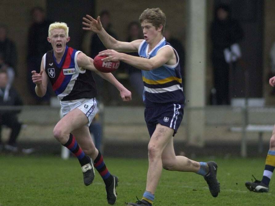 FLASHBACK: Nick Dal Santo playing for the Bendigo Pioneers in a TAC Cup game at Golden Square in 2001. Dal Santo was drafted by St Kilda later that year.