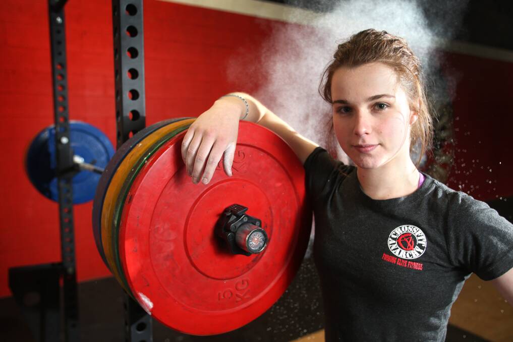 STRENGTH: Teenager Annabelle Harwood won her first competitive weightlifting event. Picture: GLENN DANIELS