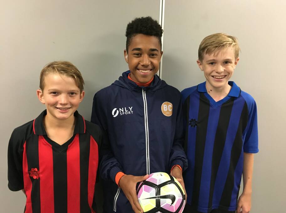 SKILFUL: Bendigo City FC all-ability players Jake Floyd, Maxi Shanahan and and Joshua Beekes. Picture: CONTRIBUTED