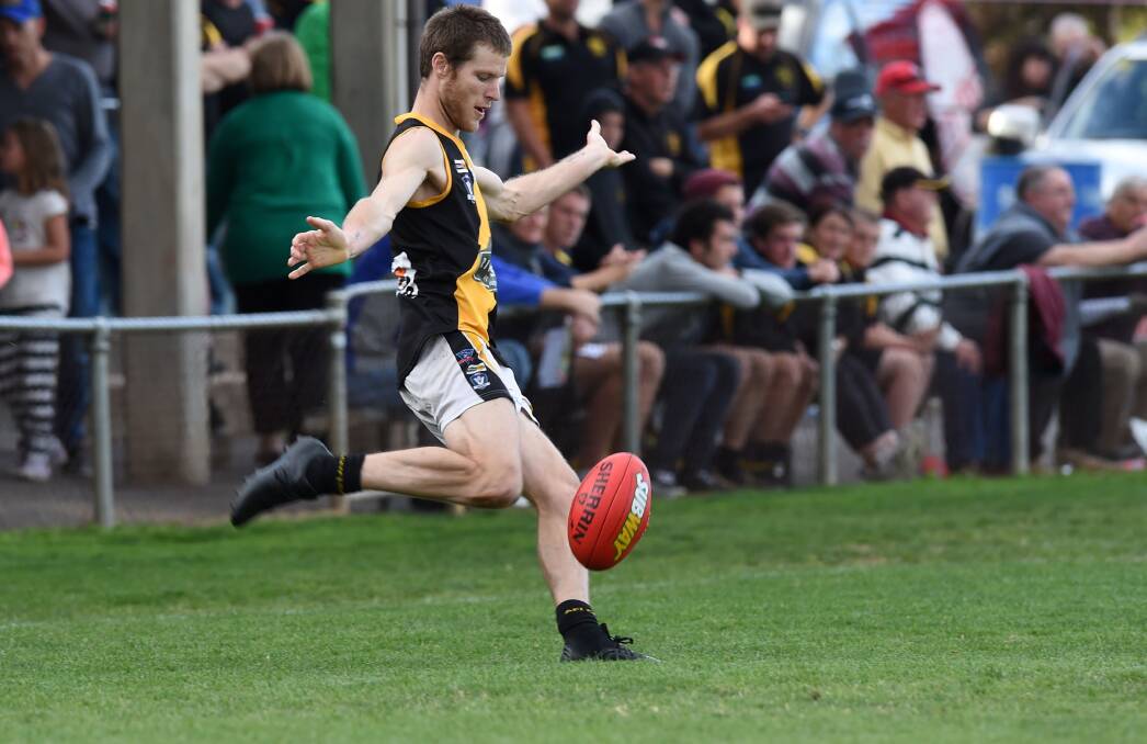 UNSTOPPABLE: Kyneton's Ben Weightman was superb in bagging 10 goals against Maryborough on Saturday. Next stop for the Tigers is the elimination final next Sunday.