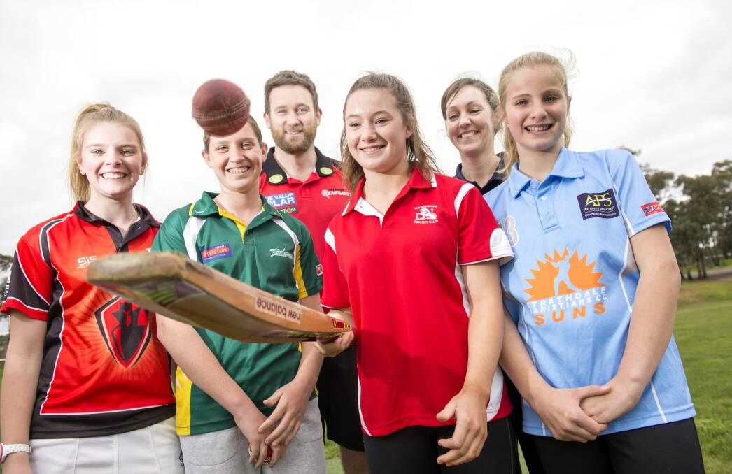 HOWZAT: Bree Safron, Jasmine Nevins, Samantha Reaper and Mackenzee Porter with Northern Rivers regional manager Ben DeAraugo and Carli Eaton. Picture: DARREN HOWE