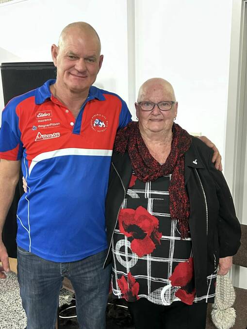 Pyramid Hill FNC president Bruce Moon with Glenys Broad on Saturday night. Picture by Pyramid Hill FNC