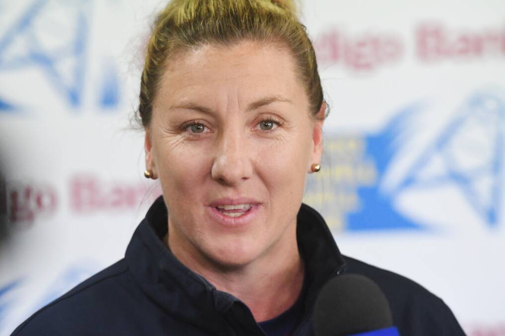 Sandhurst netball co-coach Tamara Gilchrist at Friday's press conference.