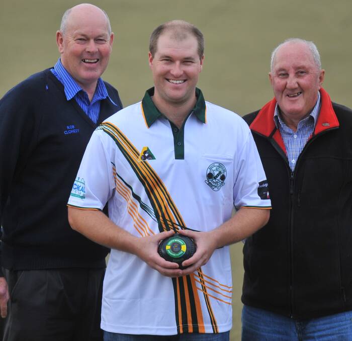 ALL SMILES: South Bendigo head of recruiting Rob Clohesy, new coach Brad Holland and club director John Dixon. Holland joins South Bendigo after playing the past seven years at Bendigo East. Picture: LUKE WEST