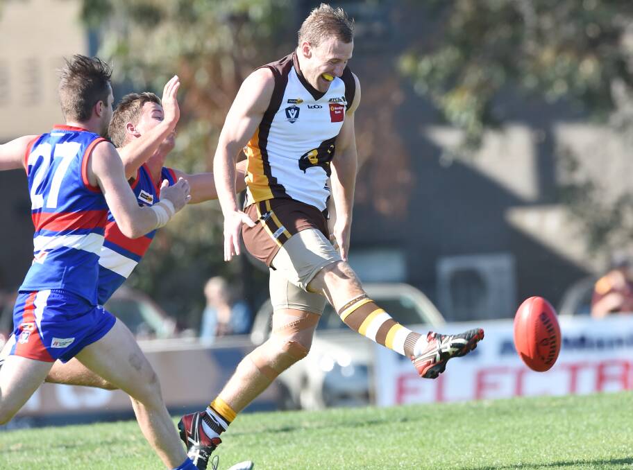 KICKSTART NEEDED: Huntly's Stacy Fiske in action. The Hawks have made a 0-2 start to the Heathcote District league season. The Hawks meet Lockington on Saturday, with the Cats also striving for their first win. Picture: DARREN HOWE