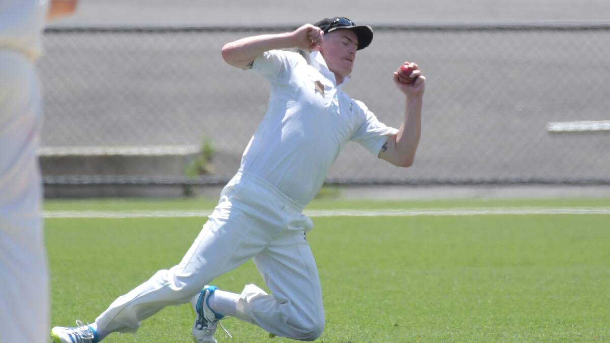 SHARP HANDS: Eaglehawk's Anthony West takes a one-handed slips catch against Kangaroo Flat earlier this season.