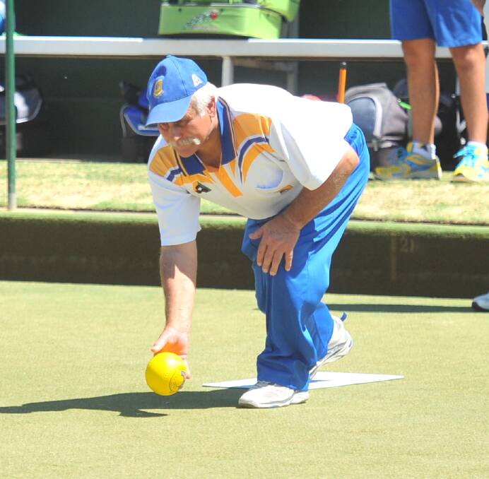 WELL PLAYED: Golden Square leader Ron Barri delivers a bowl in Saturday's win over South Bendigo in round 12 of BBD pennant. Picture: LUKE WEST