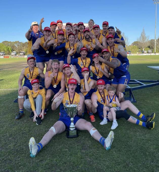 Carisbrook's undefeated senior premiership team of this year in the MCDFNL. Picture by MCDFNL