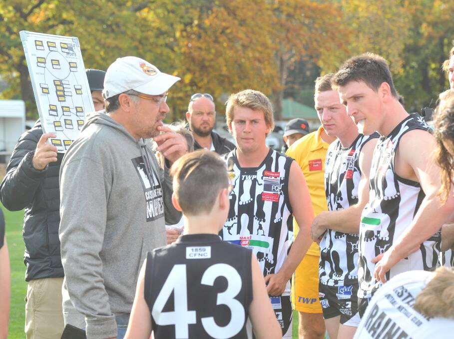 SIBLING RIVALRY: Castlemaine coach Derrick Filo will take on his brother, Kangaroo Flat co-coach Shawn Filo, in Saturday's BFNL clash at Camp Reserve.