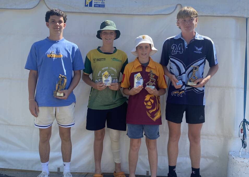 Under-14A age group - Tommy Byrne, Lachlan McKay, Zac Cavalier and Xavier Stone.