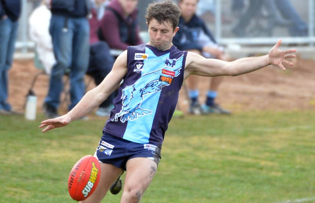 INFLUENTIAL: Midfielder Brodie Collins featured in Eaglehawk's best in Saturday's 11-point win over Gisborne at Canterbury Park. Picture: BRENDAN McCARTHY