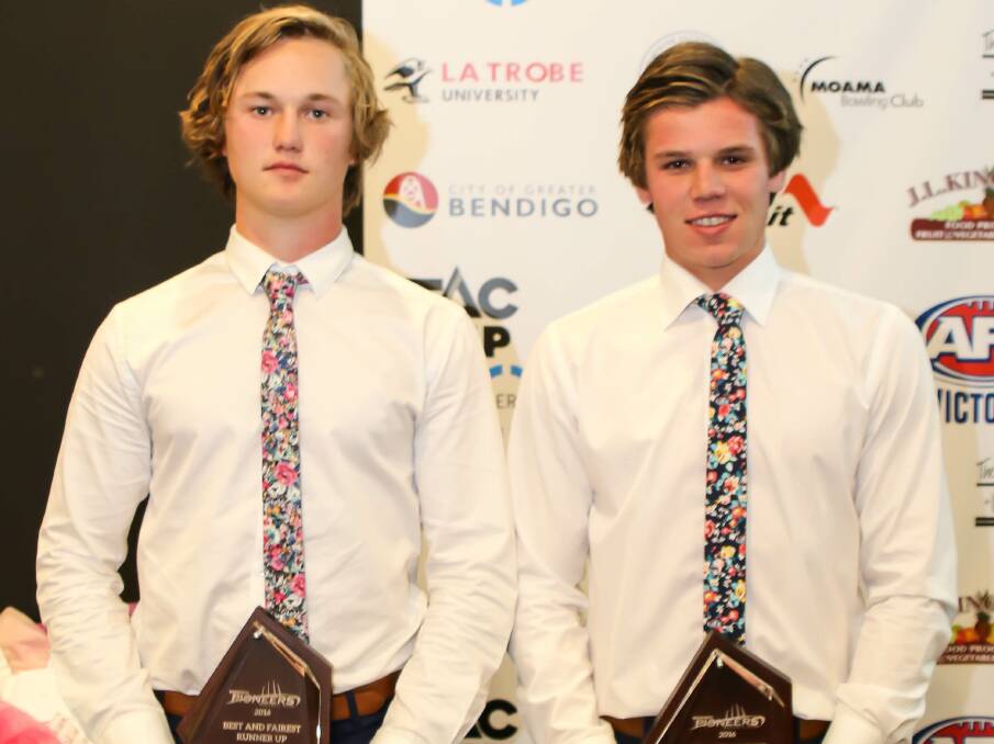 PLAYED WELL: Laine Fitzgerald and Darby Henderson were the joint runners-up in the Bendigo Pioneers' best and fairest.