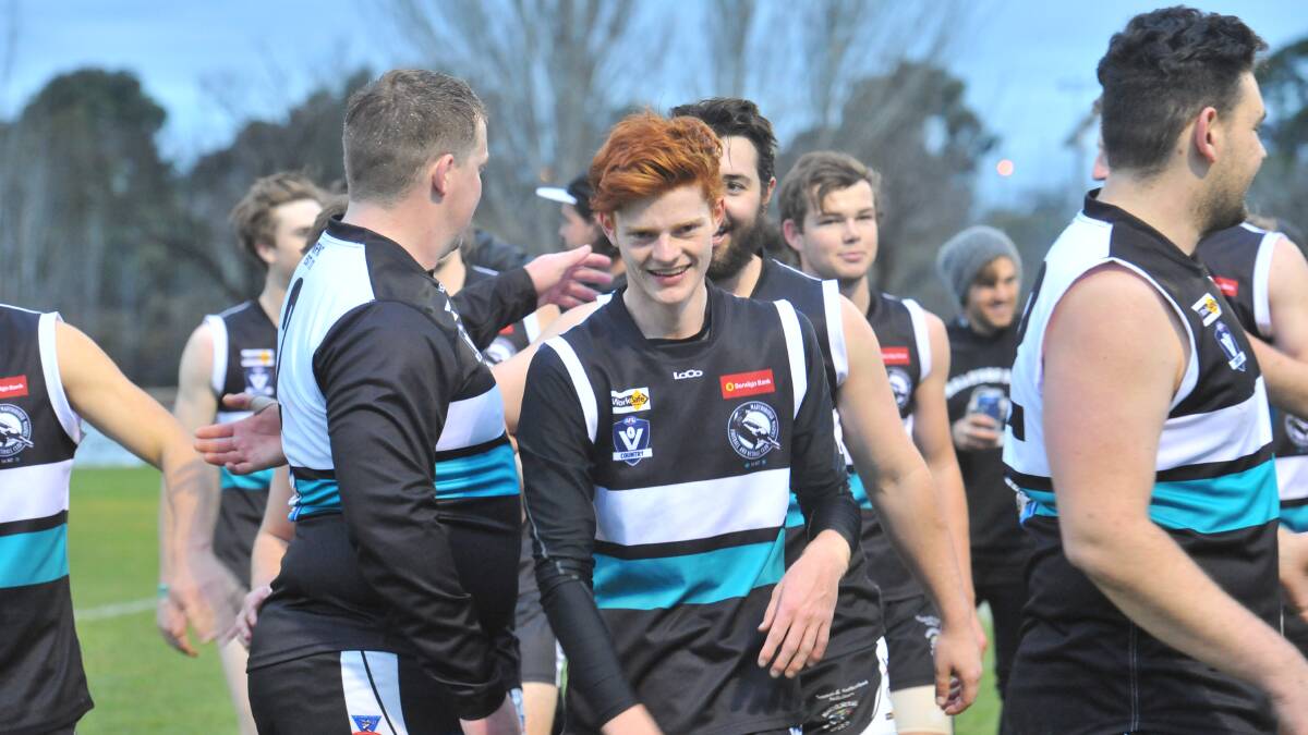 Maryborough players are all smiles after last Saturday's breakthrough win. Picture: ADAM BOURKE