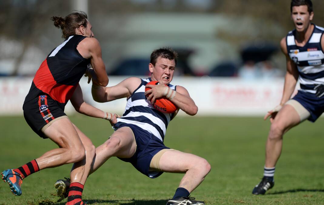 CLASS: Lachlan Collins in action for LBU during the 2014 season. Collins is returning to the Cats from Moama.