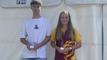 Eaglehawk's Kai O'Hehir and Maiden Gully Marist's Rehmi Burke were the BDCA's under-16 champion players. Picture by Luke West