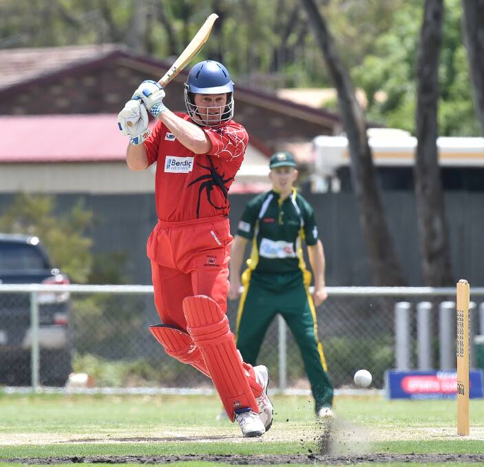 WIELDING THE WILLOW: Bendigo United's Heath Behrens is the leading run-scorer for the Redbacks, who are the No.1 ranked batting team.