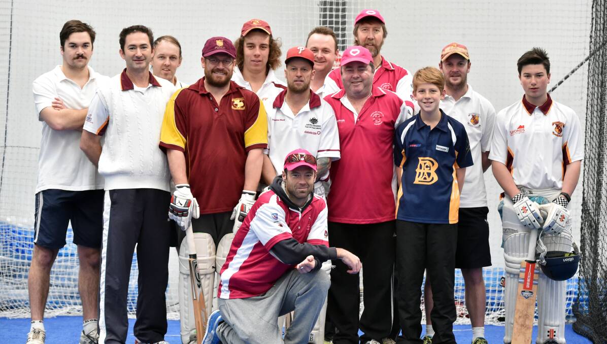 GEARING UP FOR NEW SEASON: Rob Quiney (kneeling at front) with members of the Maiden Gully Cricket Club last Sunday. Pictures: GLENN DANIELS