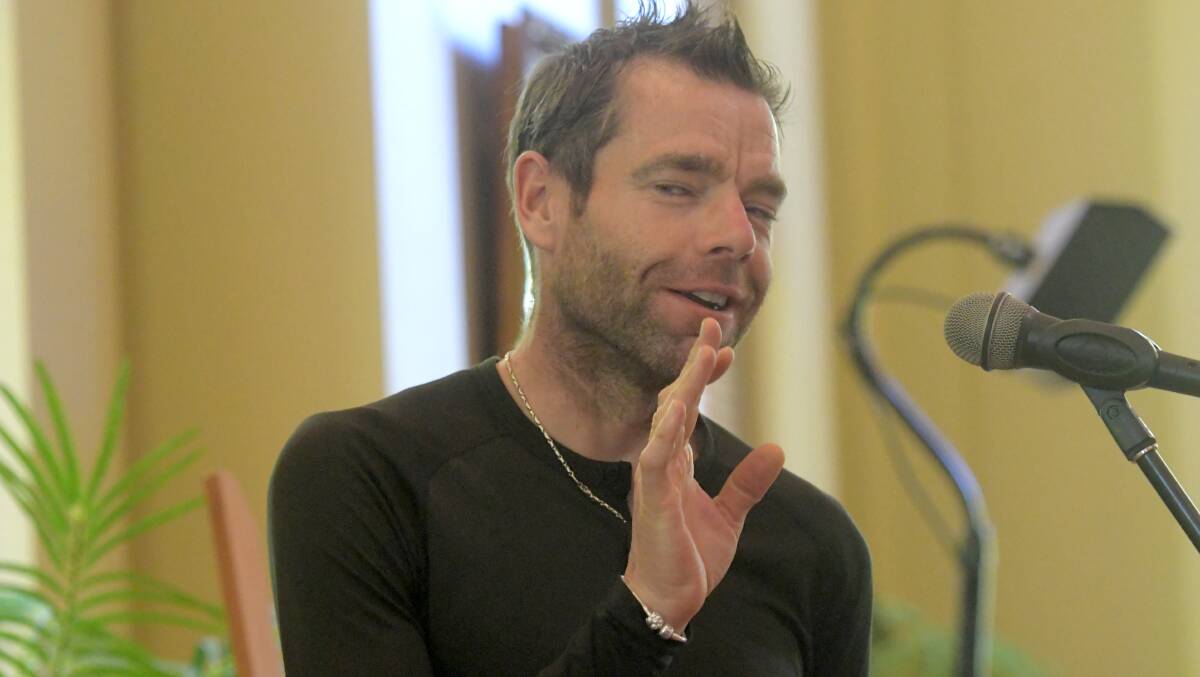 Cadel Evans at Wednesday's civic reception at the Bendigo Town Hall.
